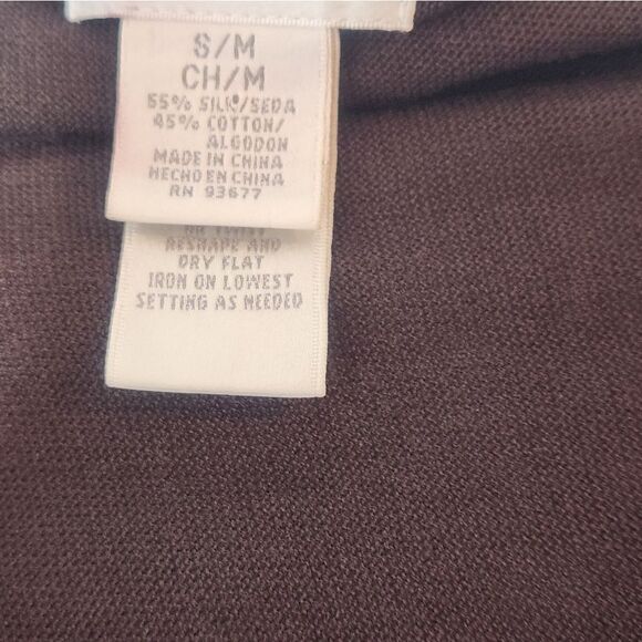 Worthington S/M Chocolate Brown LngSlve SILK Blend Women's Wrap Opened Cardigan - Picture 8 of 9